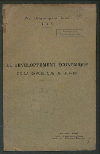 Le développement économique de la République de Guinée