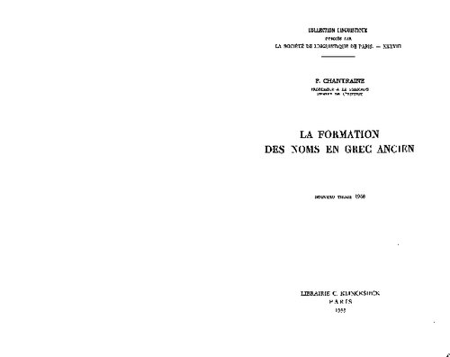 La formation des noms en grec ancien
