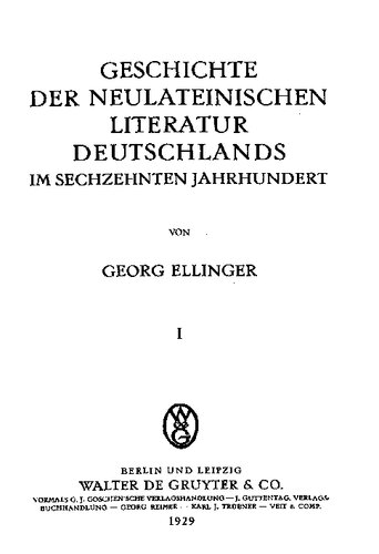 Italien und der deutsche Humanismus in der neulateinischen Lyrik