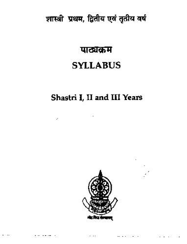 SYLLABUS Shastri I, II, III years of the Central Institute of Higher Tibetan Studies