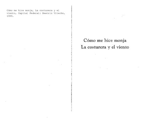 Como me hice monja: la costurera y el viento