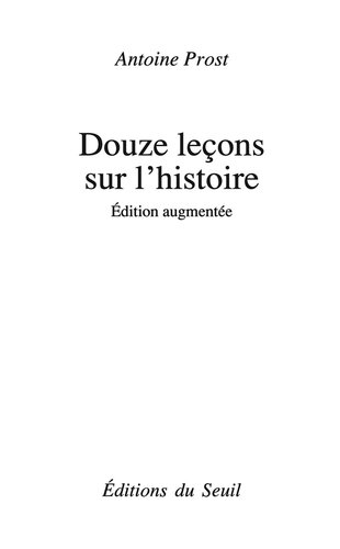 Douze leçons sur l’histoire