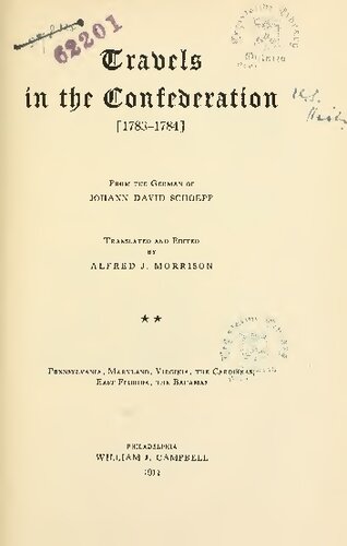 Travels in the Confederation [1783-1784]