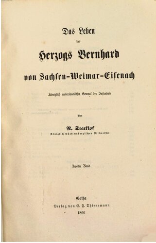 Das Leben des Herzogs Bernhard von Sachsen-Weimar-Eisenach
