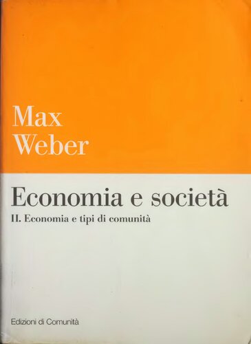 Economia e società. Economia e tipi di comunità