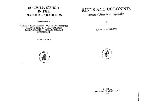 Kings and Colonists: Aspects of Macedonian Imperialism