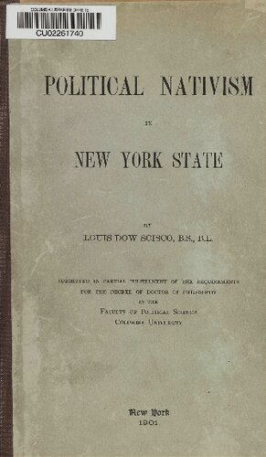 Political Nativism in New York State
