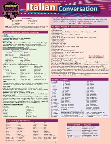 Italian Conversation: A QuickStudy Laminated Language Reference Guide