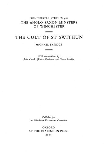 The Cult of St Swithun