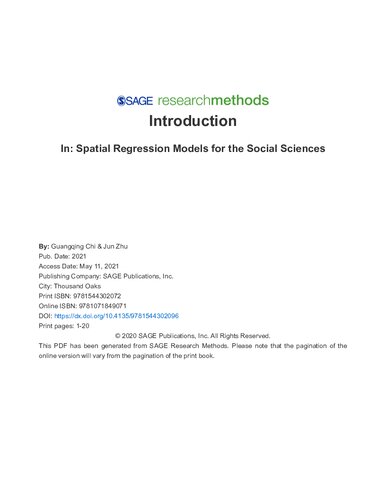 Spatial Regression Models for the Social Sciences (Advanced Quantitative Techniques in the Social Sciences)