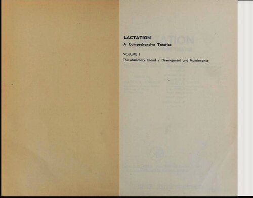 Lactation: A comprehensive treatise,