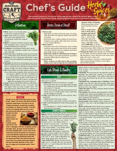 Chef's Guide to Herbs & Spices: a QuickStudy Laminated Reference Guide