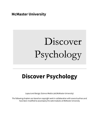 DISCOVER PSYCHOLOGY MACINTROPSYCH : ESSENTIAL READINGS FOR 1X03/1N03/1F03