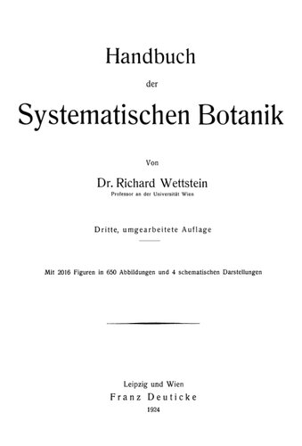 Handbuch der systematischen Botanik.