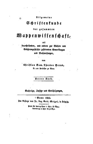 Allgemeine Schriftenkunde der gesammten Wappenwissenschaft