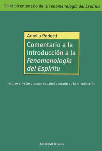 Comentario a la Introducción a la Fenomenología del Espíritu