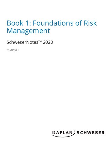 FRM Part 1 Foundations of Risk Management