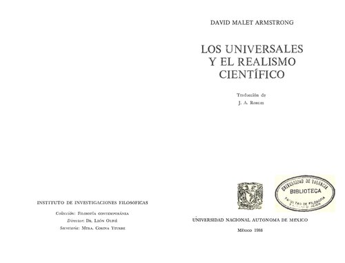 Los Universales Y EL Realismo Cientifico