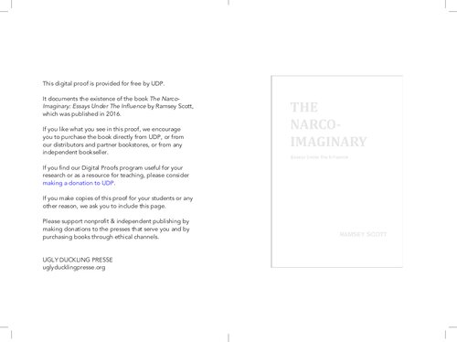 The Narco-Imaginary: Essays Under the Influence