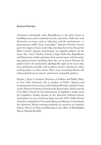 Partisan Priorities: How Issue Ownership Drives and Distorts American Politics