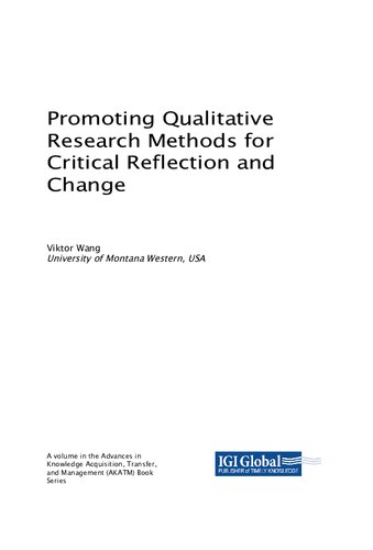 Promoting Qualitative Research Methods for Critical Reflection and Change