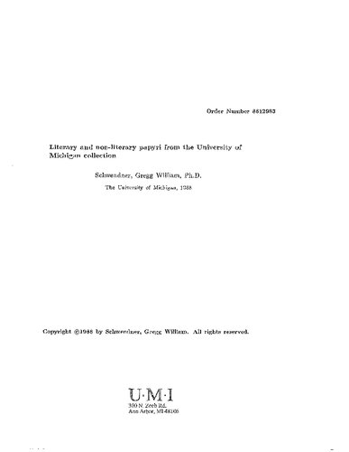 Literary and non-literary papyri from the University of Michigan collection