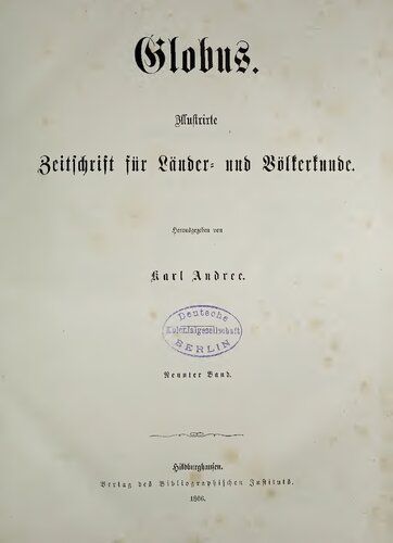 Globus. Illustrirte Zeitschrift für Länder- und Völkerkunde
