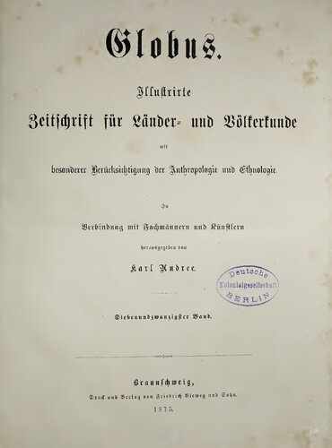 Globus. Illustrirte Zeitschrift für Länder- und Völkerkunde