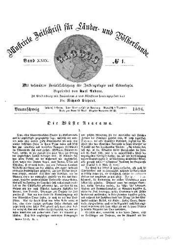 Globus. Illustrirte Zeitschrift für Länder- und Völkerkunde