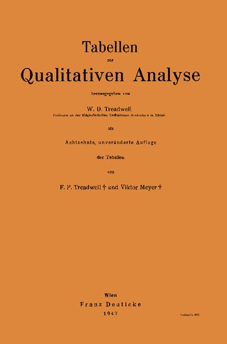 Tabellen und Vorschriften zur Qualitativen Analyse
