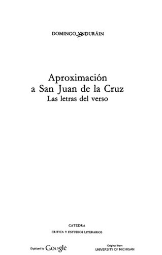 Aproximación a San Juan de la Cruz: Las letras del verso