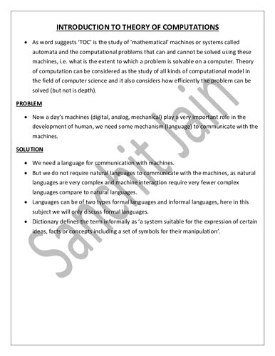 Theory of Computation - Gate Lecture Notes