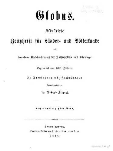Globus. Illustrirte Zeitschrift für Länder- und Völkerkunde