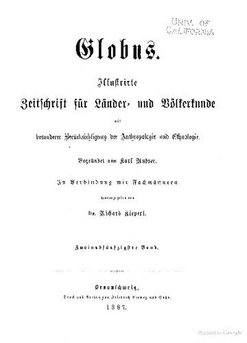 Globus. Illustrirte Zeitschrift für Länder- und Völkerkunde