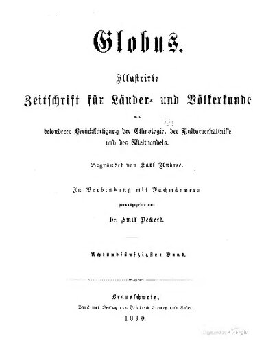 Globus. Illustrirte Zeitschrift für Länder- und Völkerkunde
