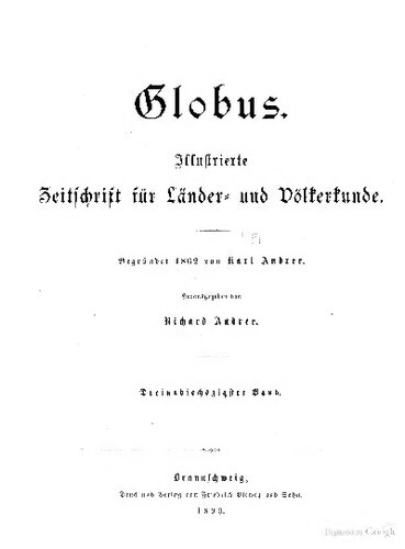 Globus. Illustrirte Zeitschrift für Länder- und Völkerkunde