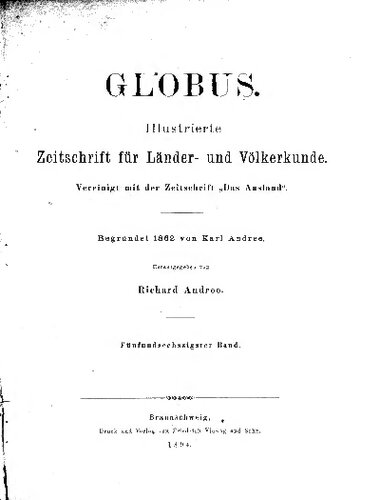 Globus. Illustrirte Zeitschrift für Länder- und Völkerkunde