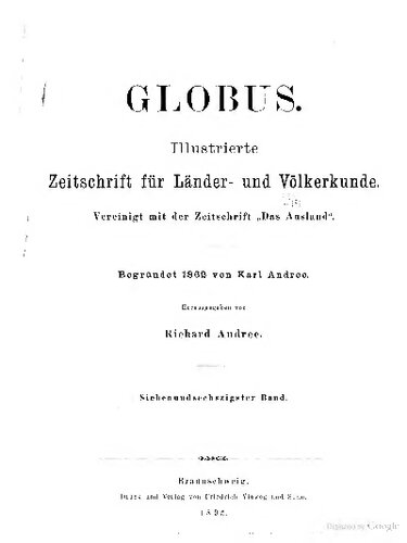 Globus. Illustrierte Zeitschrift für Länder- und Völkerkunde