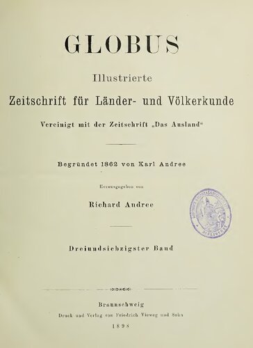 Globus. Illustrierte Zeitschrift für Länder- und Völkerkunde