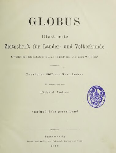 Globus. Illustrierte Zeitschrift für Länder- und Völkerkunde