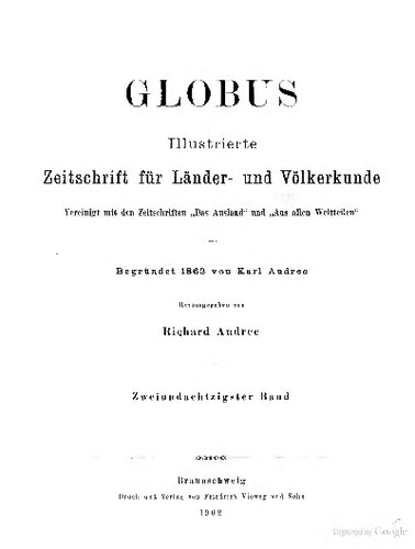 Globus. Illustrierte Zeitschrift für Länder- und Völkerkunde