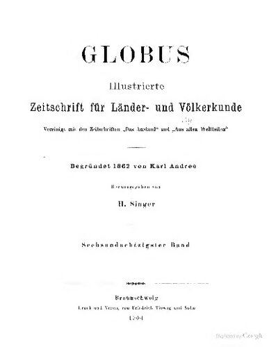 Globus. Illustrierte Zeitschrift für Länder- und Völkerkunde