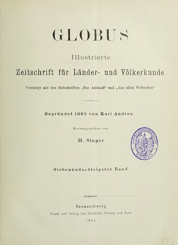 Globus. Illustrierte Zeitschrift für Länder- und Völkerkunde
