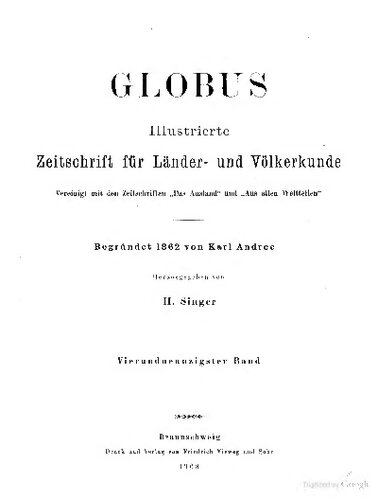 Globus. Illustrierte Zeitschrift für Länder- und Völkerkunde