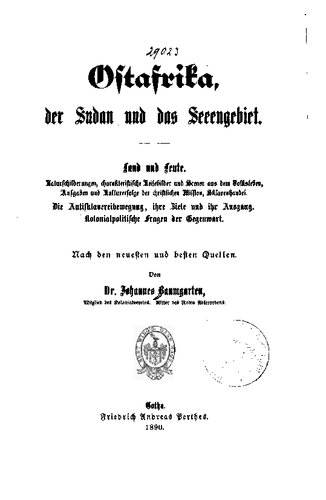 Ostafrika, der Sudan und das Seeengebiet. Land und Leute