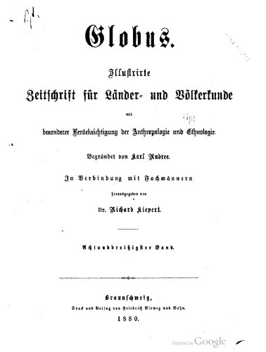 Globus. Illustrirte Zeitschrift für Länder- und Völkerkunde