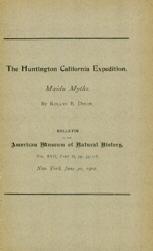 The Untington California Expedition. Maidu Myths