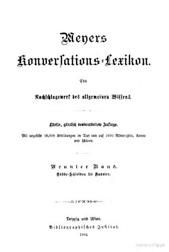 Meyers Konversations-Lexikon. Ein Nachschlagewerk des allgemeinen Wissens