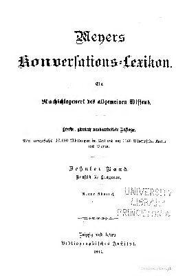Meyers Konversations-Lexikon. Ein Nachschlagewerk des allgemeinen Wissens
