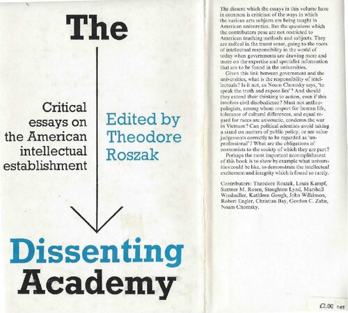 The Dissenting Academy. Critical Essays on the American Intellectual Establishment